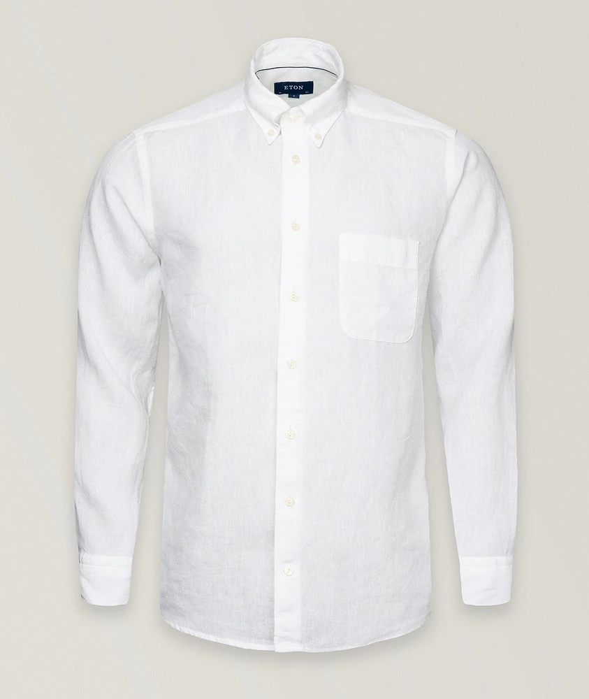 Slim-Fit Solid Linen Shirt