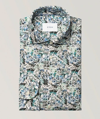 Slim-Fit Floral Print Linen Shirt