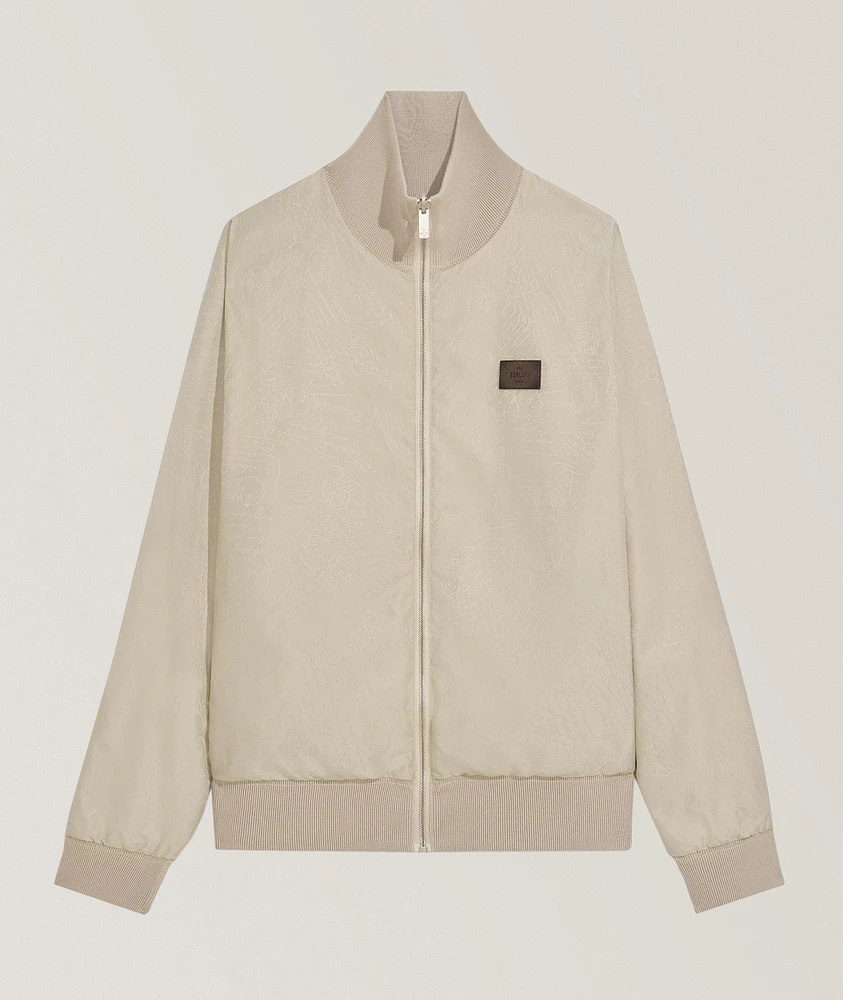 Reversible Scritto Wool Tracksuit Jacket