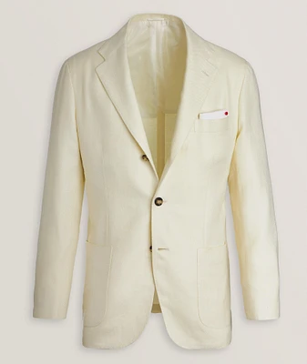 Linen-Silk-Cotton Twill Sport Jacket