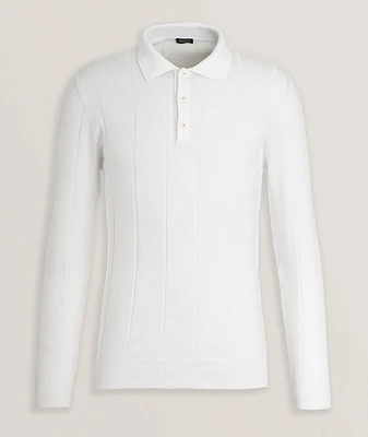Wide Rib-Knit Cotton Polo
