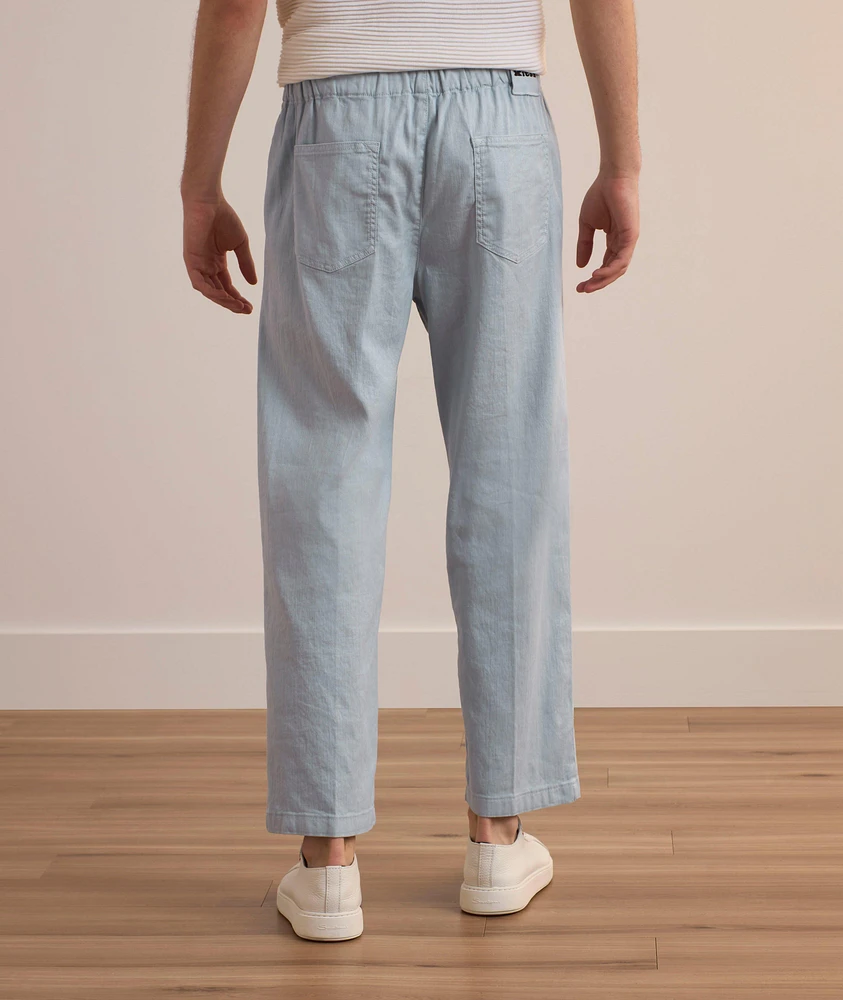 Drawstring Linen-Blend Pants