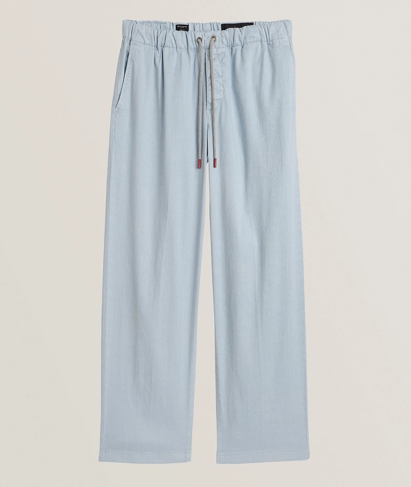 Drawstring Linen-Blend Pants