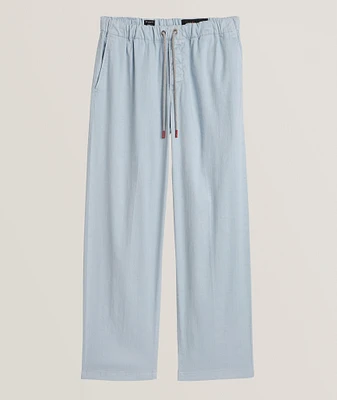 Drawstring Linen-Blend Pants