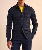 Mélange Checked Wool-Blend Overshirt