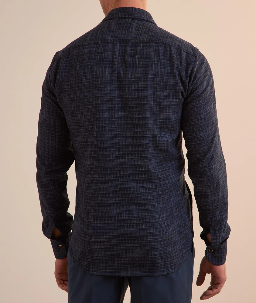 Mélange Checked Wool-Blend Overshirt