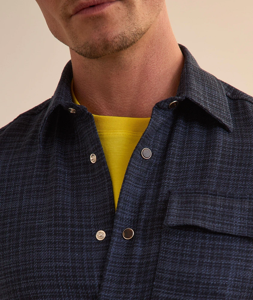 Mélange Checked Wool-Blend Overshirt