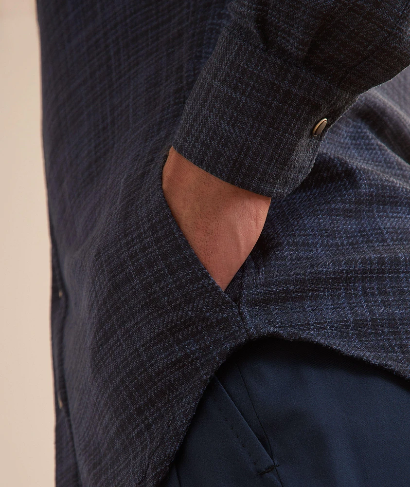 Mélange Checked Wool-Blend Overshirt
