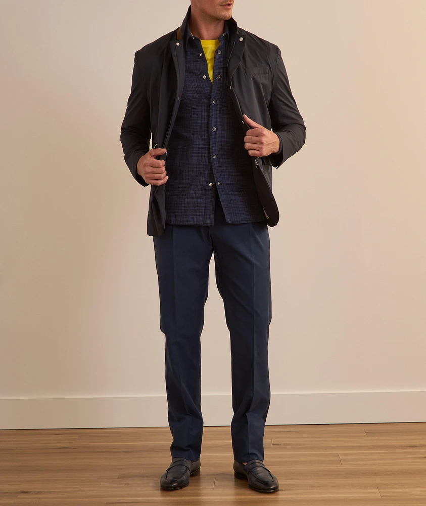 Mélange Checked Wool-Blend Overshirt
