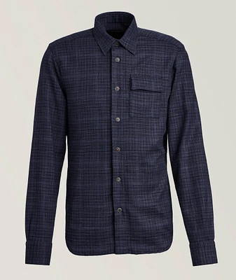 Mélange Checked Wool-Blend Overshirt
