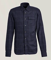 Mélange Checked Wool-Blend Overshirt