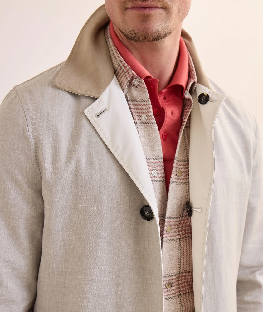Reversible Linen-Nylon Raincoat