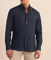 Hidden Button-Down Linen Shirt