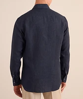 Hidden Button-Down Linen Shirt