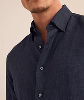 Hidden Button-Down Linen Shirt