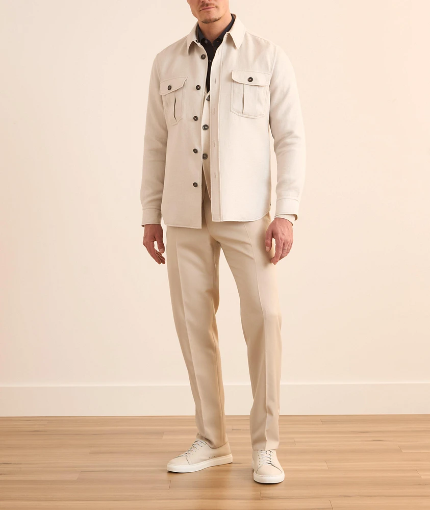 Hidden Button-Down Linen Shirt