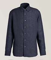 Hidden Button-Down Linen Shirt