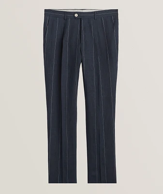 Leisure-Fit Pinstripe Pleated Suit Pants