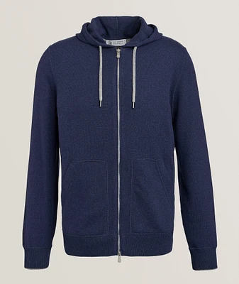 Cashmere Full-Zip Hooded Sweater
