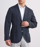 Pinstripe Linen Suit Jacket