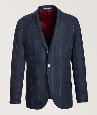 Pinstripe Linen Suit Jacket