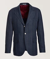 Pinstripe Linen Suit Jacket