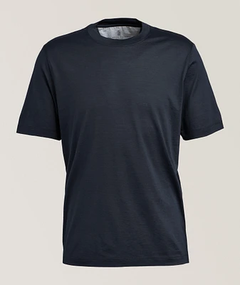Silk-Cotton Crewneck T-Shirt