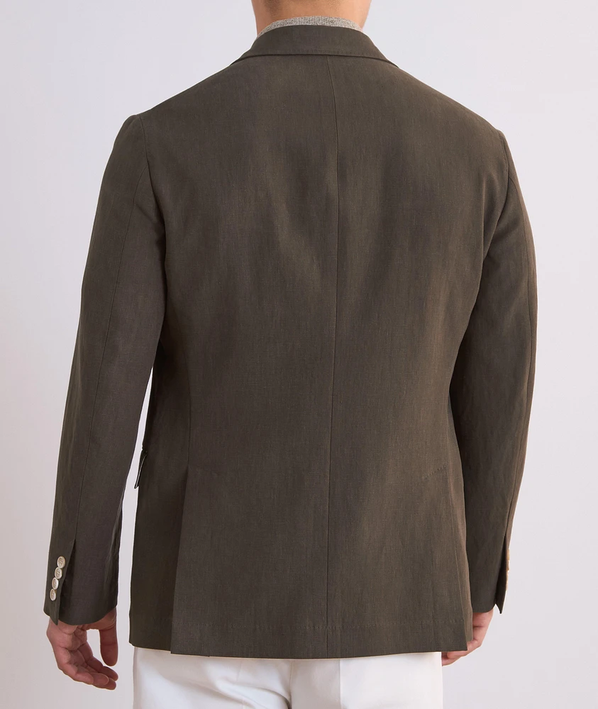 Peak Lapel Linen Suit Jacket
