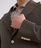 Peak Lapel Linen Suit Jacket