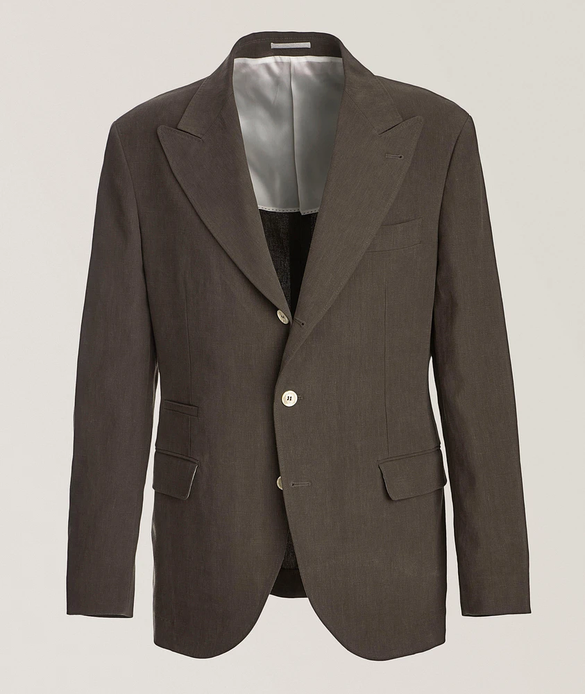 Peak Lapel Linen Suit Jacket