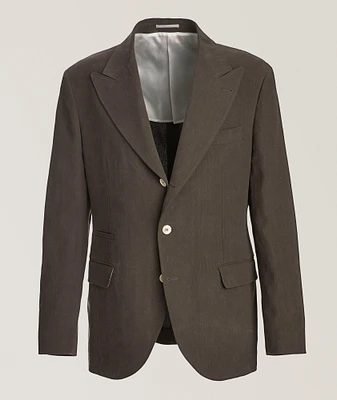 Peak Lapel Linen Suit Jacket