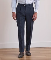 Leasure-Fit Linen Pleated Pants