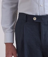 Leasure-Fit Linen Pleated Pants