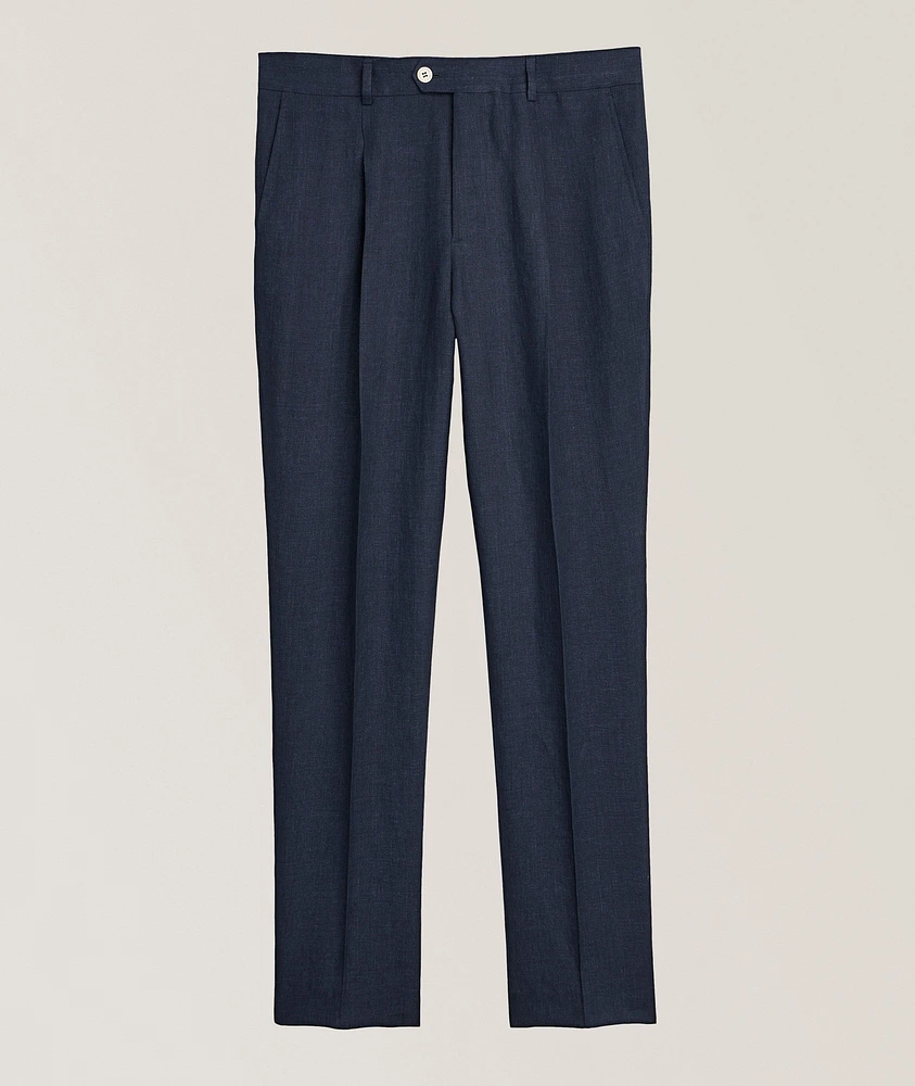 Leasure-Fit Linen Pleated Pants