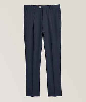 Leasure-Fit Linen Pleated Pants