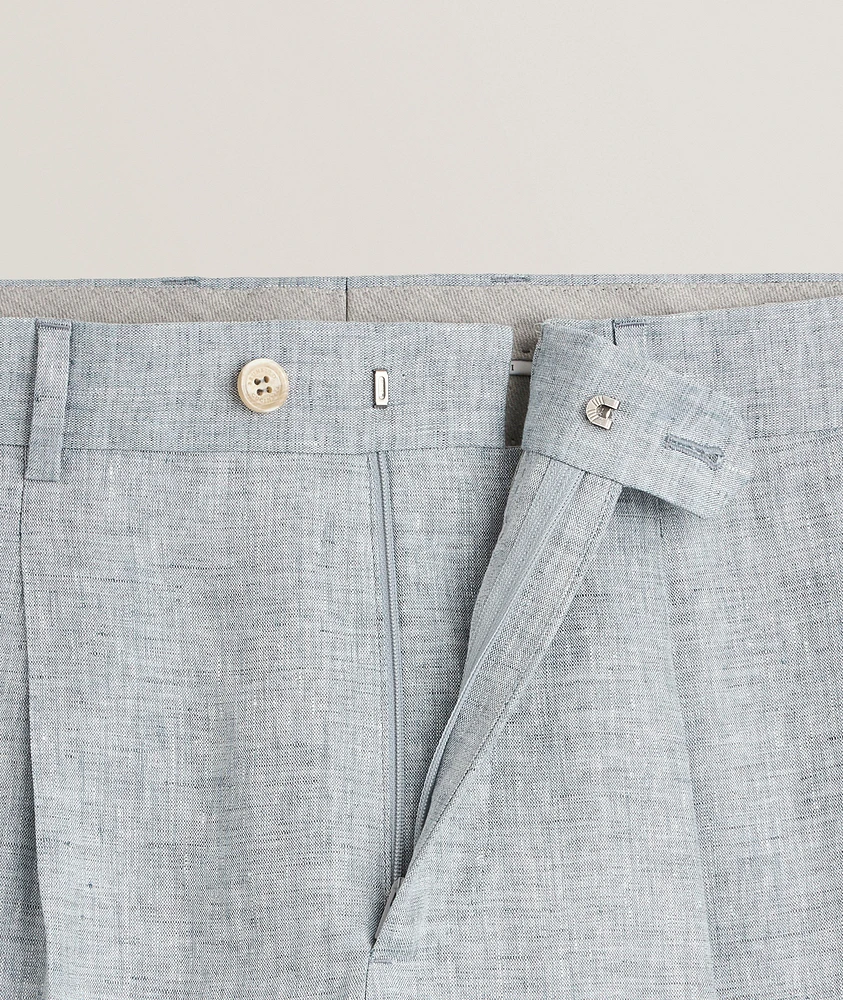 Leisure-Fit Pleated Linen Suit Pants