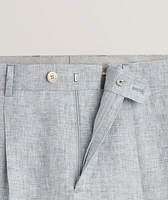 Leisure-Fit Pleated Linen Suit Pants