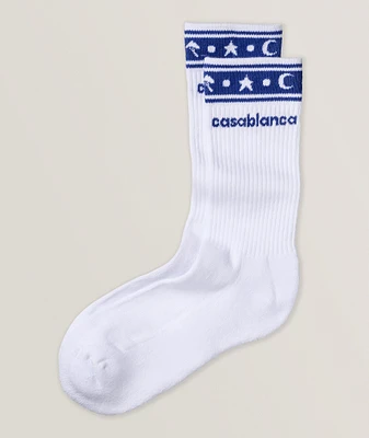 Star & Moon Trim Logo Socks