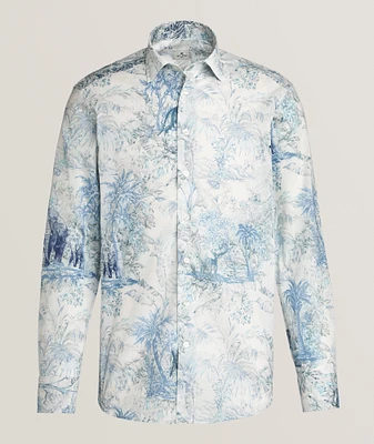 Palm Tree Print Cotton Shirt