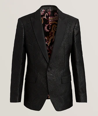 Jacquard Metallic Swirl Evening Jacket