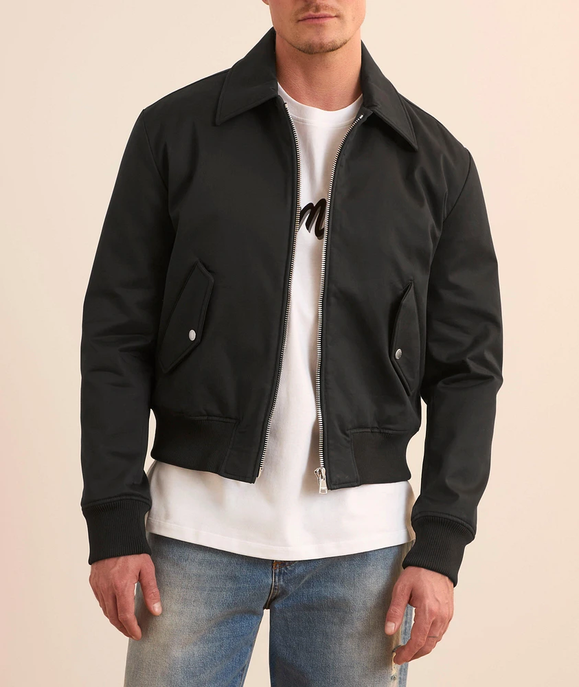 Embossed Logo Cotton Bomber Jacket