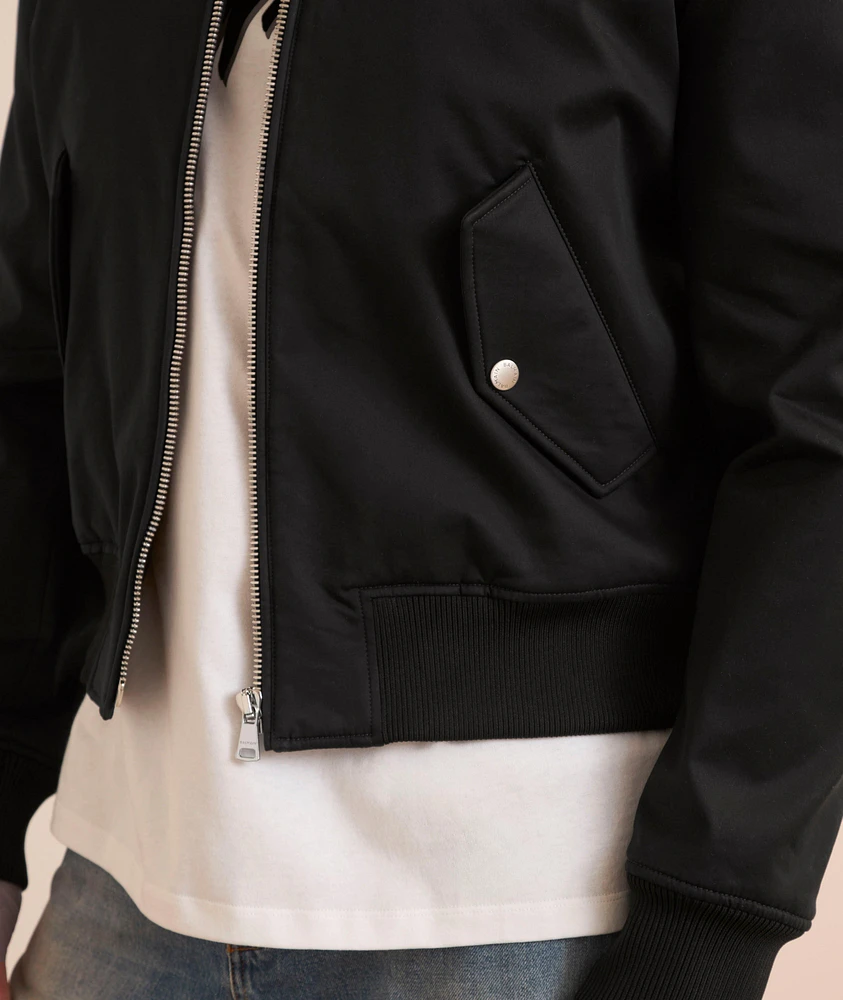 Embossed Logo Cotton Bomber Jacket