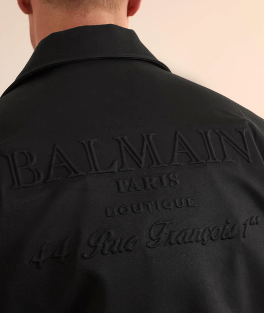 Embossed Logo Cotton Bomber Jacket