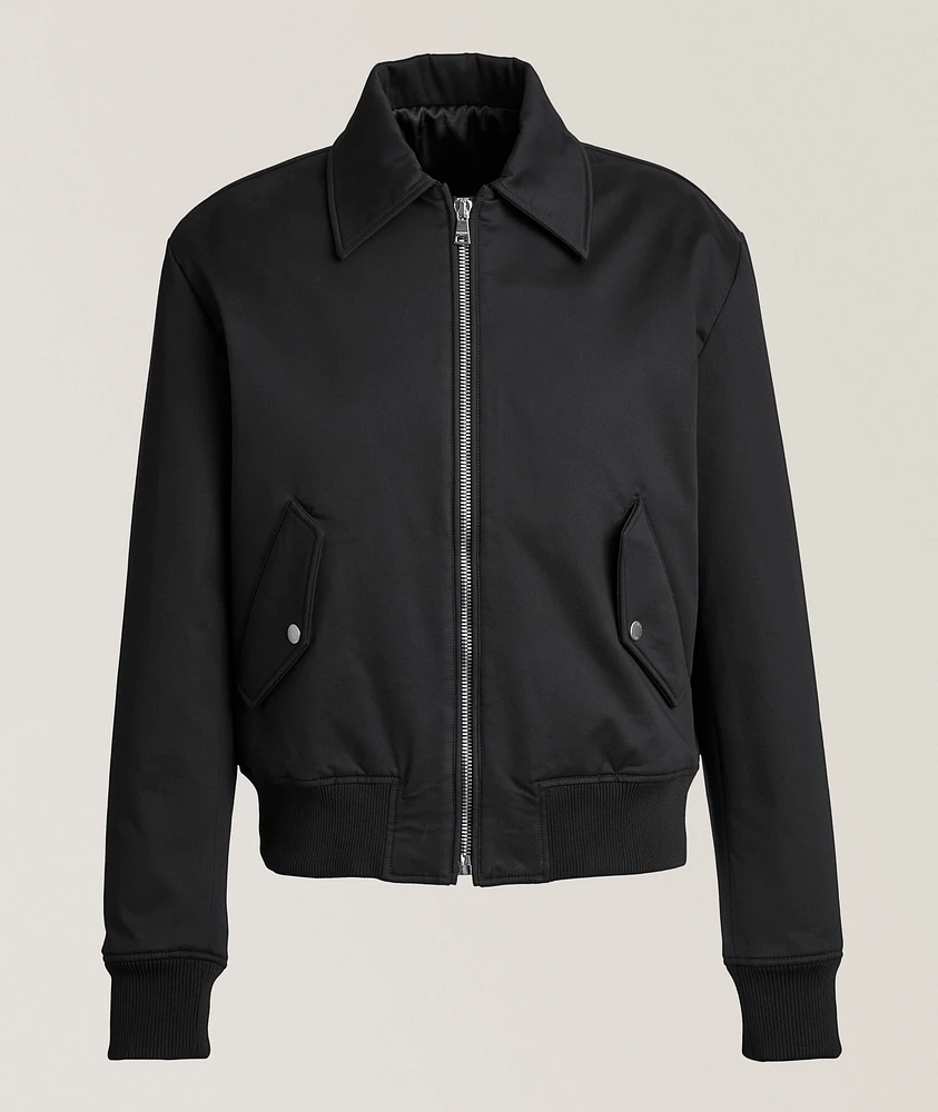 Embossed Logo Cotton Bomber Jacket