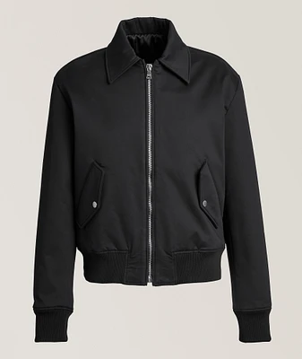 Embossed Logo Cotton Bomber Jacket
