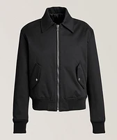Embossed Logo Cotton Bomber Jacket