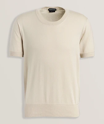 Pure Cotton Crewneck Knit T-Shirt