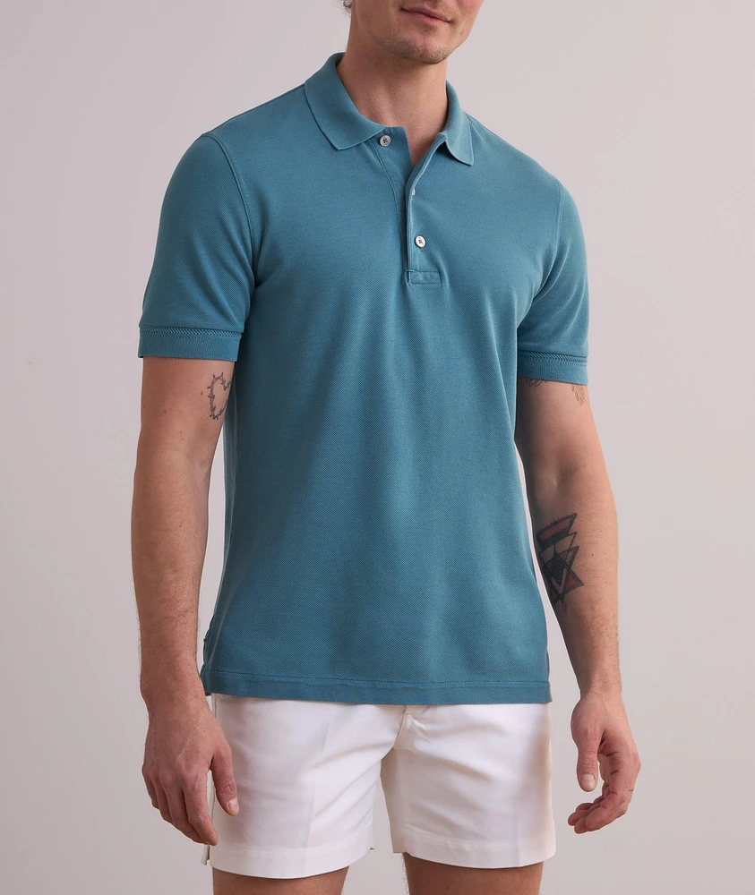 Lyocell-Cotton Piquet Polo