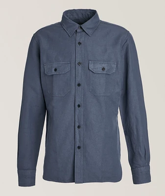 Linen-Cotton Twill Military Shirt