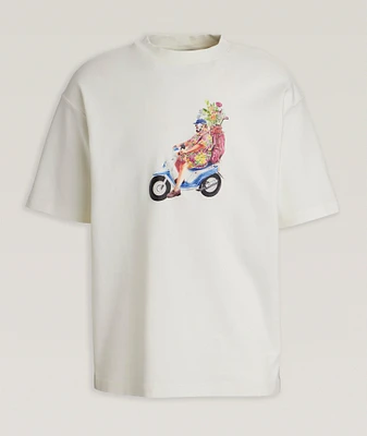 Scooter Graphic Print Cotton T-Shirt